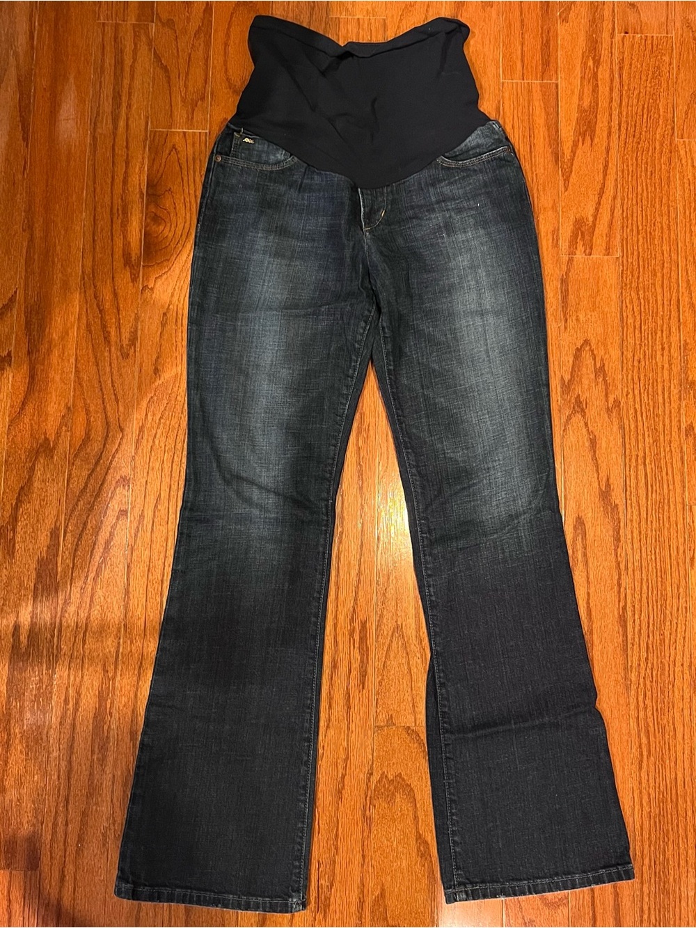 Joe's Jeans Dark Blue Bootcut Maternity Jeans with Black Panel
